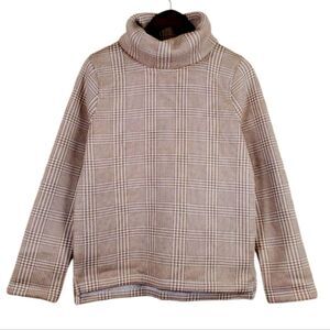 J. CREW FACTORY Plaid Turtleneck Sweater Beige Neutral Long Sleeve Size M